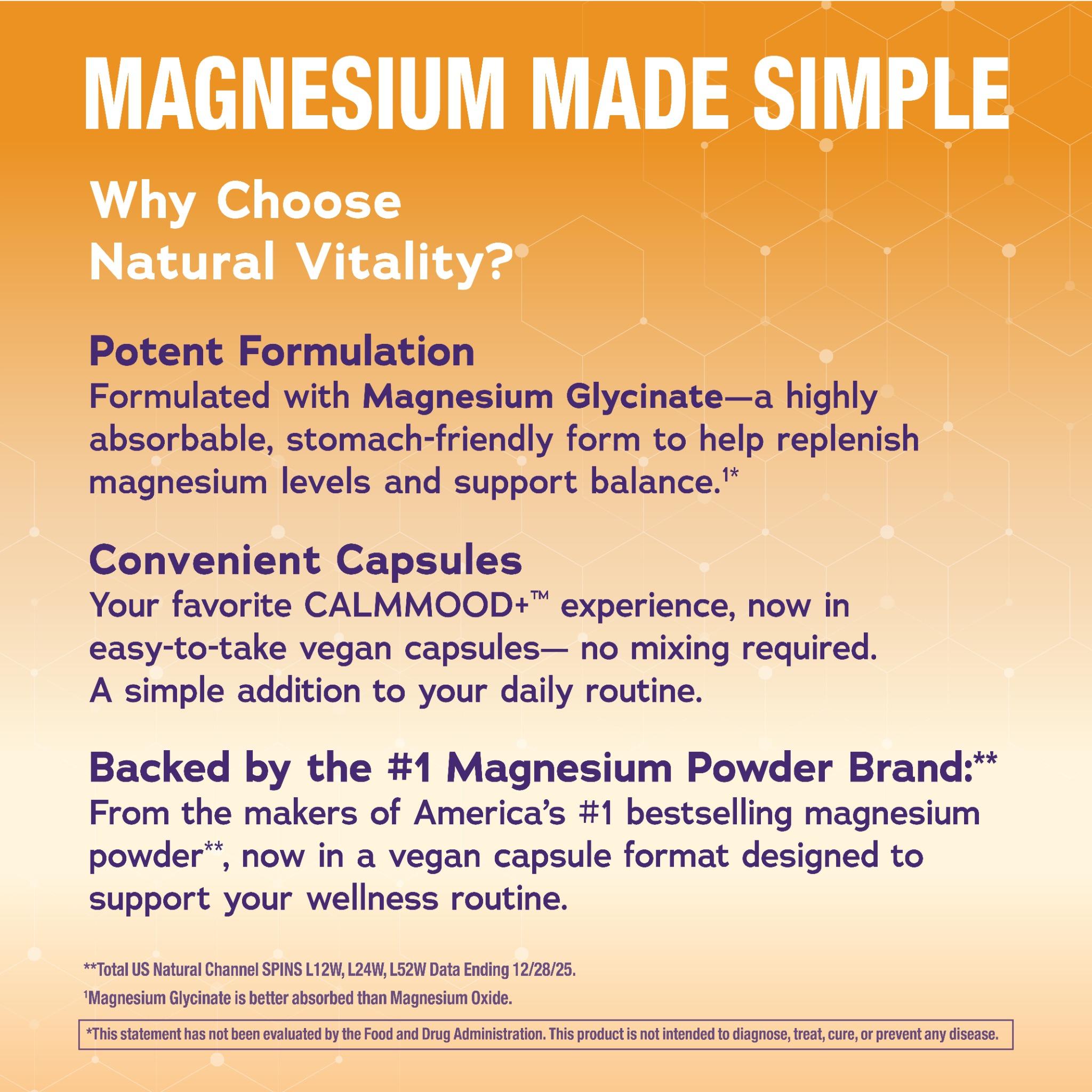 IMAGE 6 of 6 - NV CalmMood Saffron Mag Glycinate 90 Capsules. Features absorbable, stomach-friendly Magnesium Glycinate, vegan,