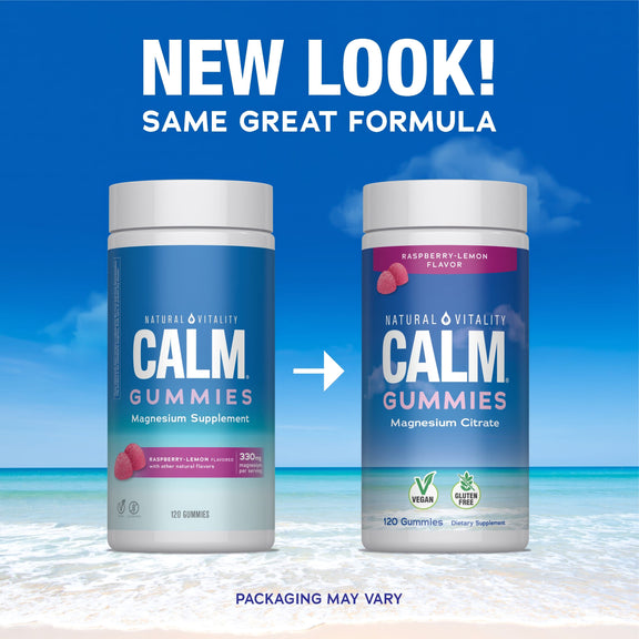 View 3 CALM Gummies Raspberry-Lemon Flavor, 120 Tasty Gummies