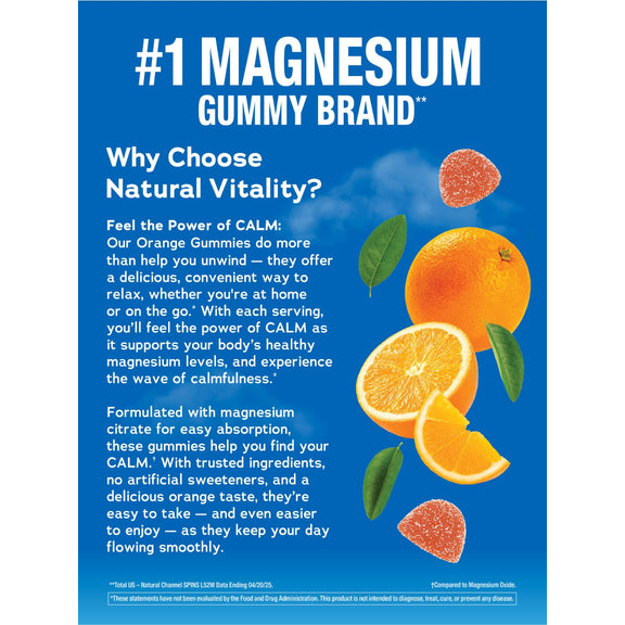 View 5 NV Calm Orange 240 Gummies, top magnesium gummy brand, with magnesium citrate for best absorption.