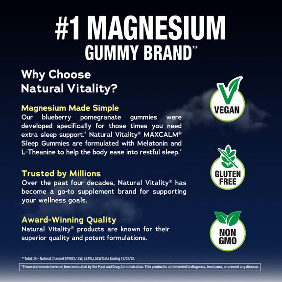 View 6 MAXCALM Sleep with Melatonin Gummies Blueberry-Pomegranate Flavor, 120 Tasty Gummies