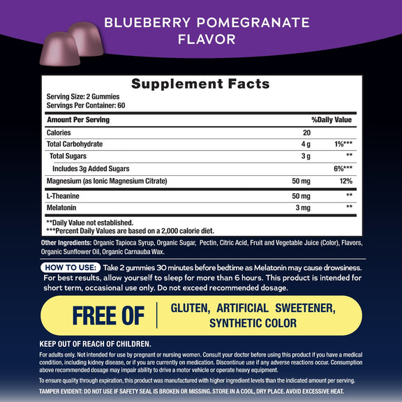 View 2 MAXCALM Sleep with Melatonin Gummies Blueberry-Pomegranate Flavor, 120 Tasty Gummies