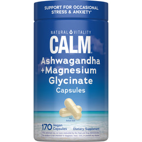 CALM Ashwagandha Magnesium Glycinate, 170 Vegan Capsules