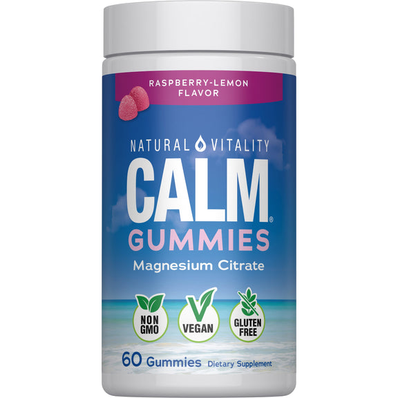 View 1 CALM Gummies Raspberry-Lemon Flavor, 60 Tasty Gummies