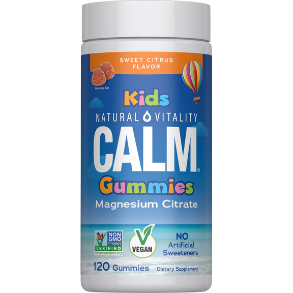 View 1 CALM Kids Gummies Sweet Citrus Flavor, 120 Tasty Gummies
