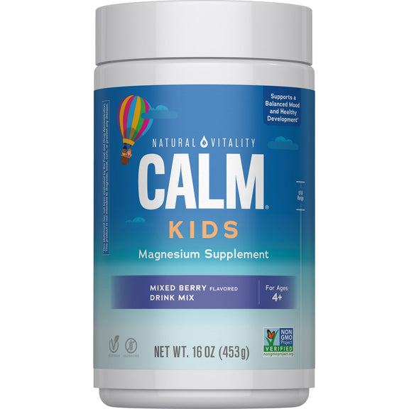 View 1 CALM Kids Powder Mixed Berry, 16 oz (453 g) Powder