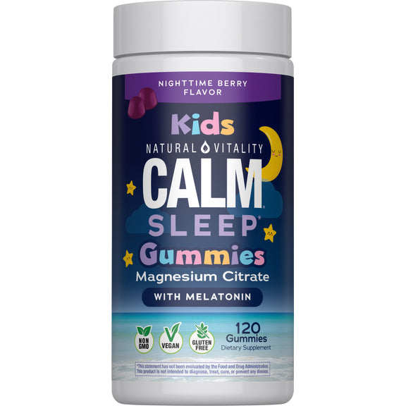 View 1 CALM Kids Sleep with Melatonin Gummies Berry Flavor, 120 Tasty Gummies