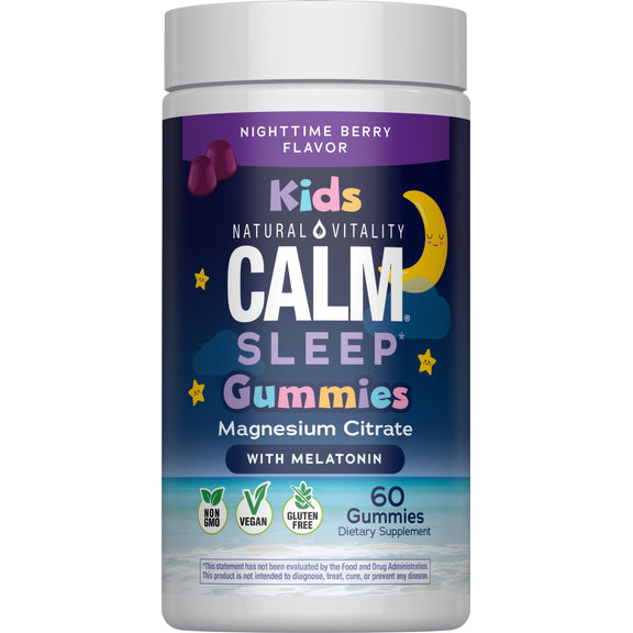 View 1 CALM Kids Sleep with Melatonin Gummies Berry Flavor, 60 Tasty Gummies
