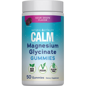 CALM Magnesium Glycinate Gummies Sour Grape Flavor, 50 Tasty Gummies