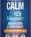 Natural Vitality Calm Magtein Magnesium L-Threonate with 90 vegetarian capsules in a bottle.