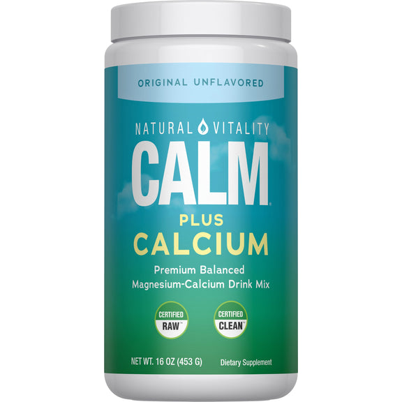 View 1 Natural Vitality Calm Plus Calcium Unflavored drink mix with balanced magnesium-calcium, 16 oz (453 g).