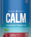 Natural Vitality CALM Magnesium Supplement, Cherry Flavor Drink Mix, 16 oz (453 g) with 325 mg magnesium per serving.