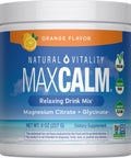Natural Vitality MaxCalm Orange Flavor Relaxing Drink Mix, Magnesium Citrate and Glycinate, 8 oz (227 g) Dietary Supplement.