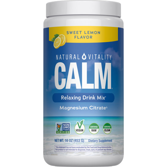 View 1 NATURAL VITALITY CALM Relaxing Drink Mix, Sweet Lemon Flavor, Magnesium Citrate, 16 oz (453 g) Powder, Dietary Supplement.