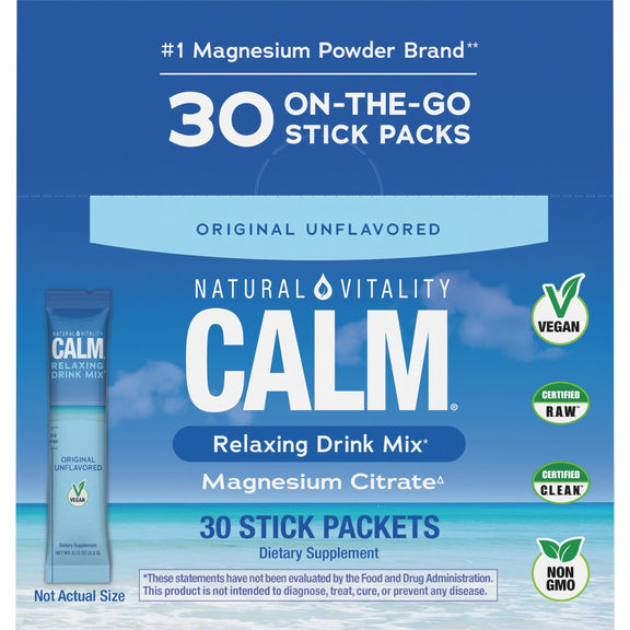 View 1 CALM Powder Unflavored Stick Packs, 30 Stick Packs