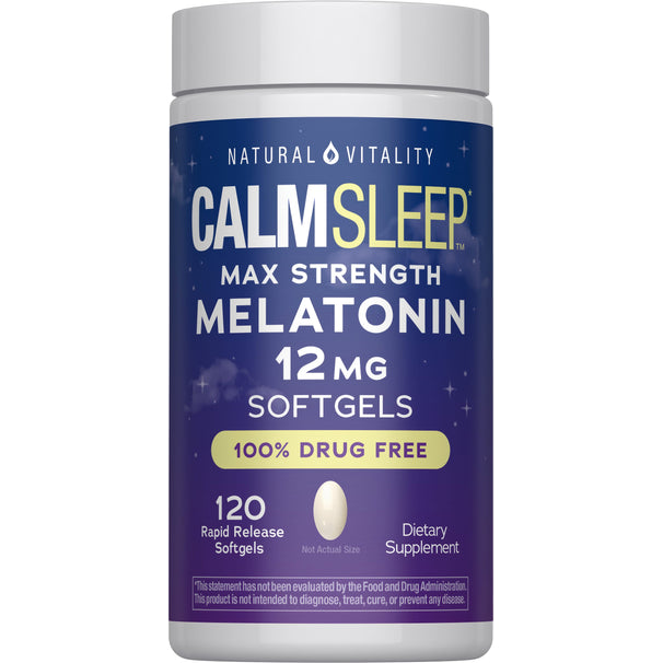 Calm Max CALM Sleep Melatonin 12 mg Max Strength, 120 Rapid Release Softgels