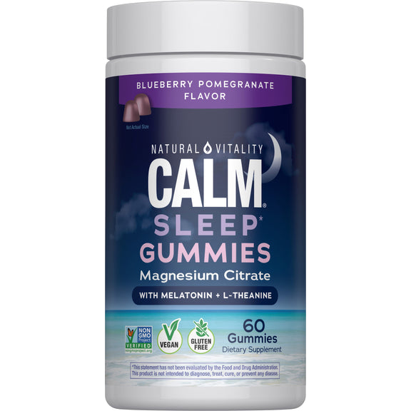 View 1 CALM Sleep with Melatonin Gummies Blueberry-Pomegranate Flavor, 60 Tasty Gummies