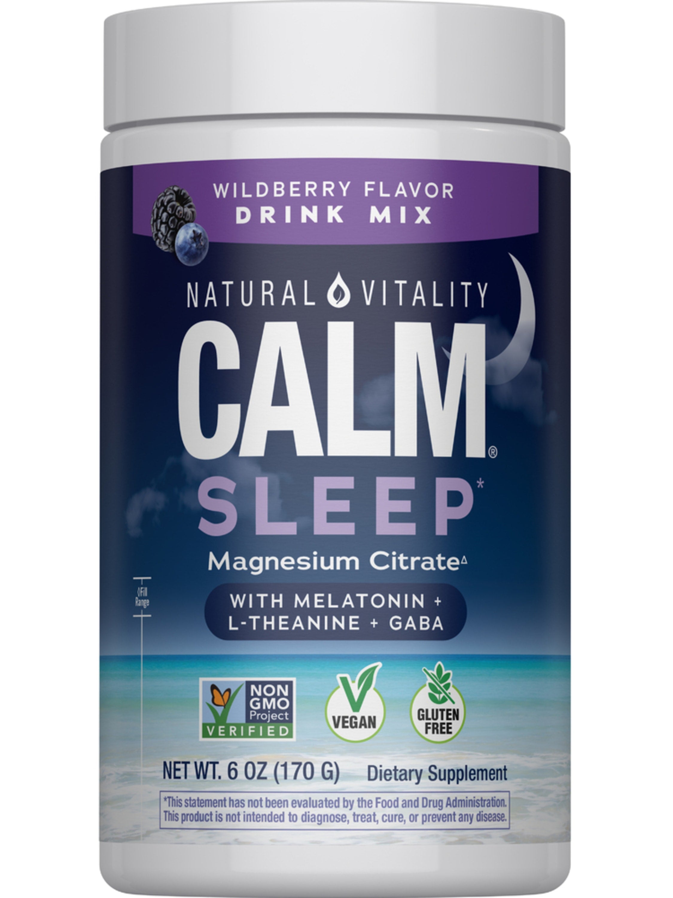 CALM Sleep with Melatonin Powder Wildberry, 6 oz (170 g) Bottle