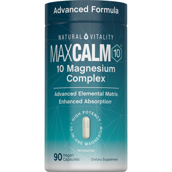 View 1 MAXCALM 10 Complesso di Magnesio, 90 Capsule Vegane