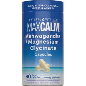 MAXCALM Ashwagandha + Magnesium Glycinate, 90 Vegetarian Capsules