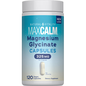 MAXCALM Magnesium Glycinate, 325 mg (per serving), 120 Vegan Capsules