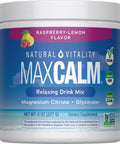 NATURAL VITALITY MAXCALM Relaxing Drink Mix, Raspberry-Lemon Flavor, with Magnesium Citrate and Glycinate, 8 OZ (227 G).