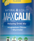 MaxCalm Sweet Lemon Flavor Drink Mix with Magnesium Citrate and Glycinate, 16 OZ (453 G) Dietary Supplement.