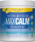 MAXCALM Drink Mix in Sweet Lemon flavor, featuring Magnesium Citrate and Glycinate, 8 OZ, Vegan, Certified Clean, Non GMO.