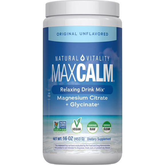 View 1 NV Calm Original unflavored drink mix with magnesium citrate and glycinate, 16 oz (453 g) dietary supplement.