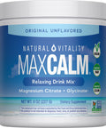 MAXCALM Relaxing Drink Mix, Original Unflavored, 8 OZ (227 G), Magnesium Citrate plus Glycinate Dietary Supplement.