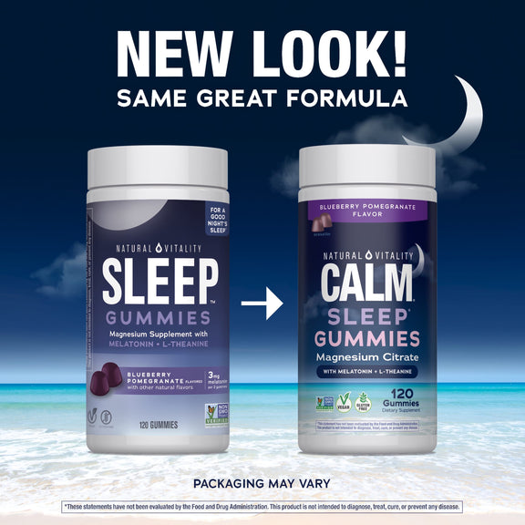 View 4 CALM Sleep with Melatonin Gummies Blueberry-Pomegranate Flavor, 120 Tasty Gummies